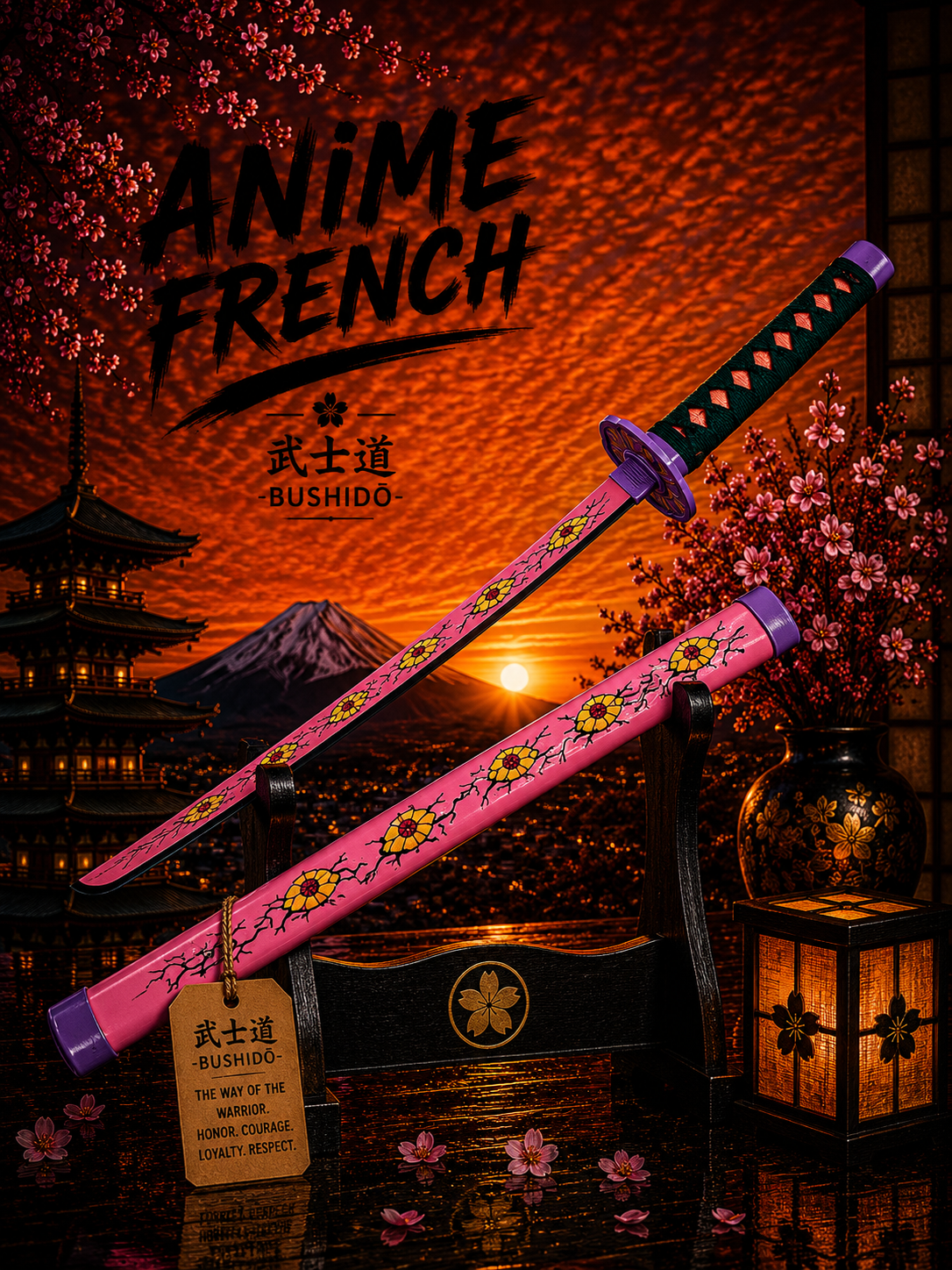 Mini katana décoratif (acier)