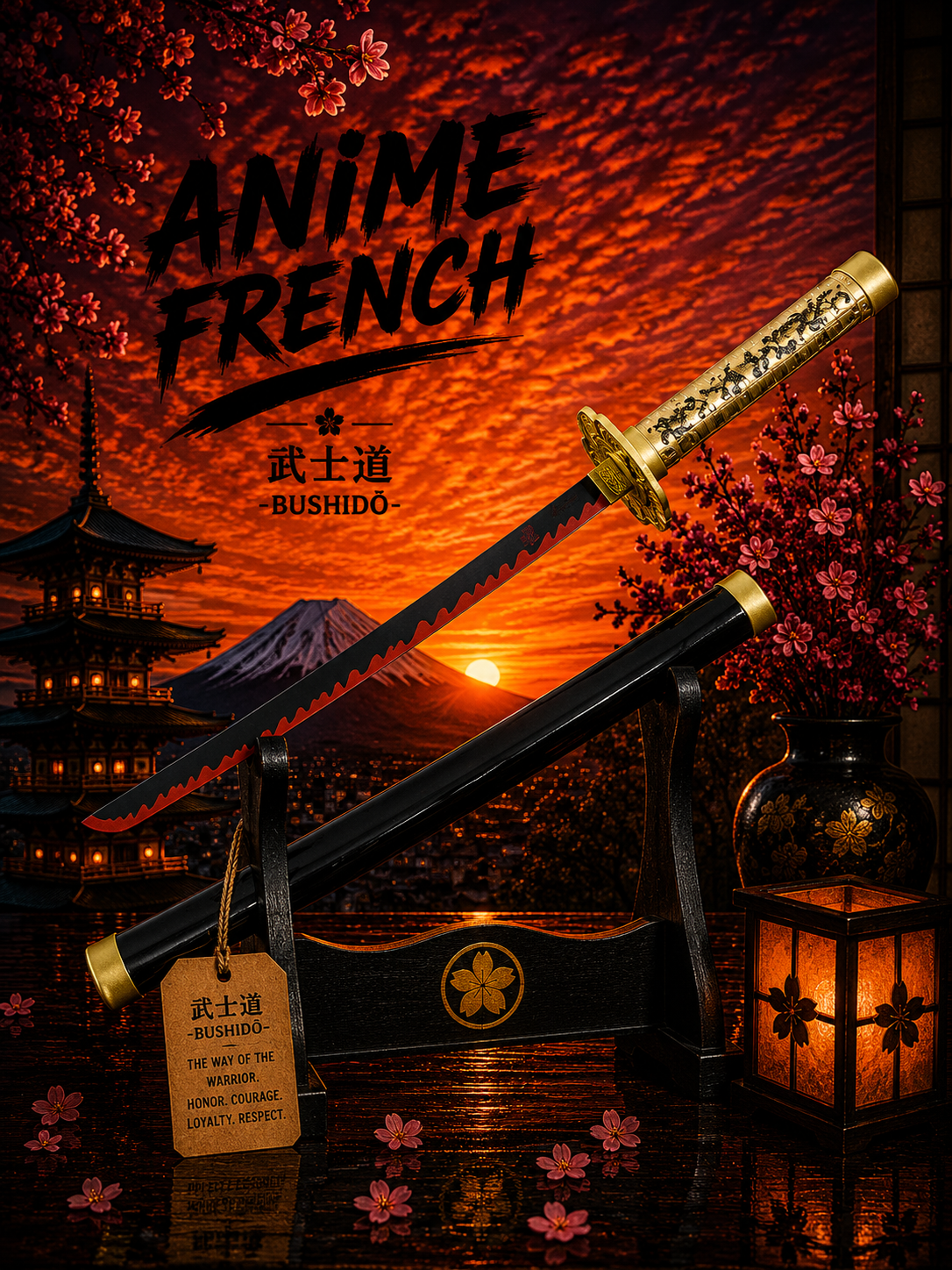 Mini katana décoratif (acier)