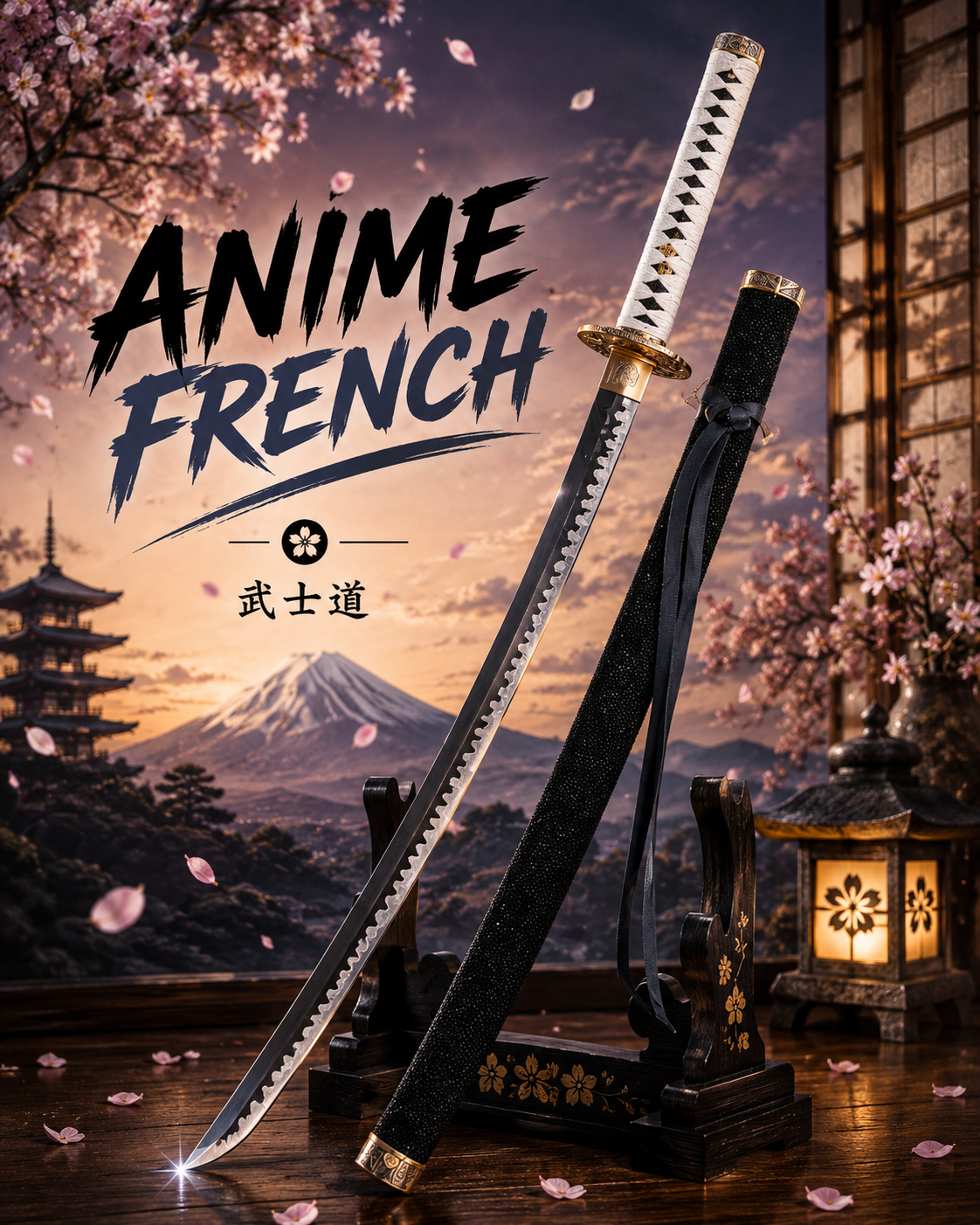 katana décoratif (acier carbone)