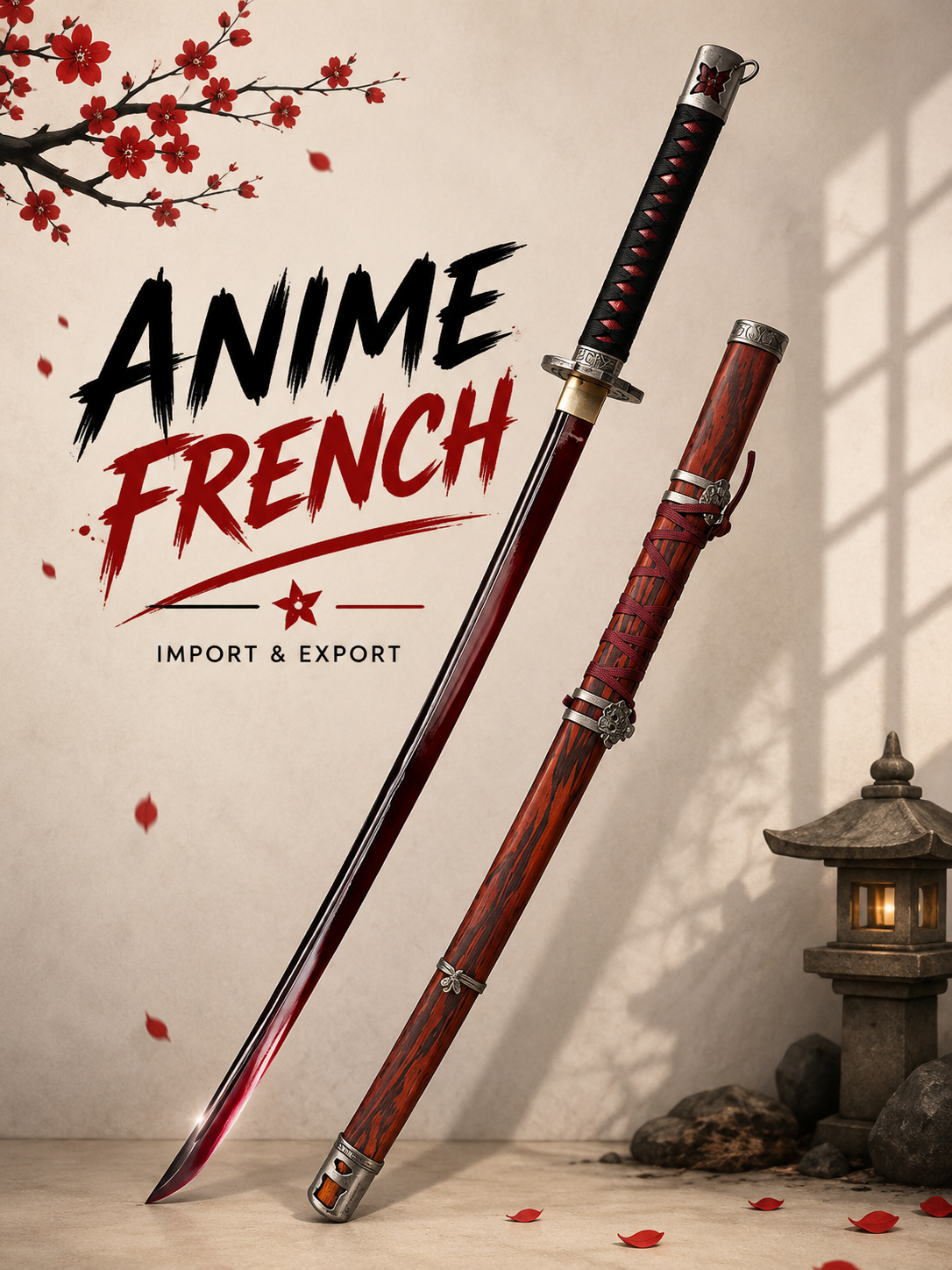 katana décoratif (acier carbone)