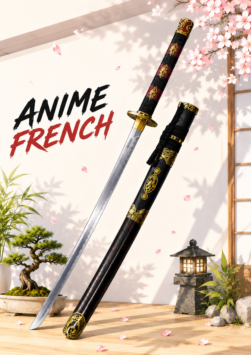 katana décoratif (toles d'acier)