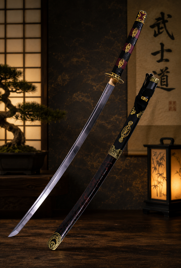 katana décoratif (toles d'acier)