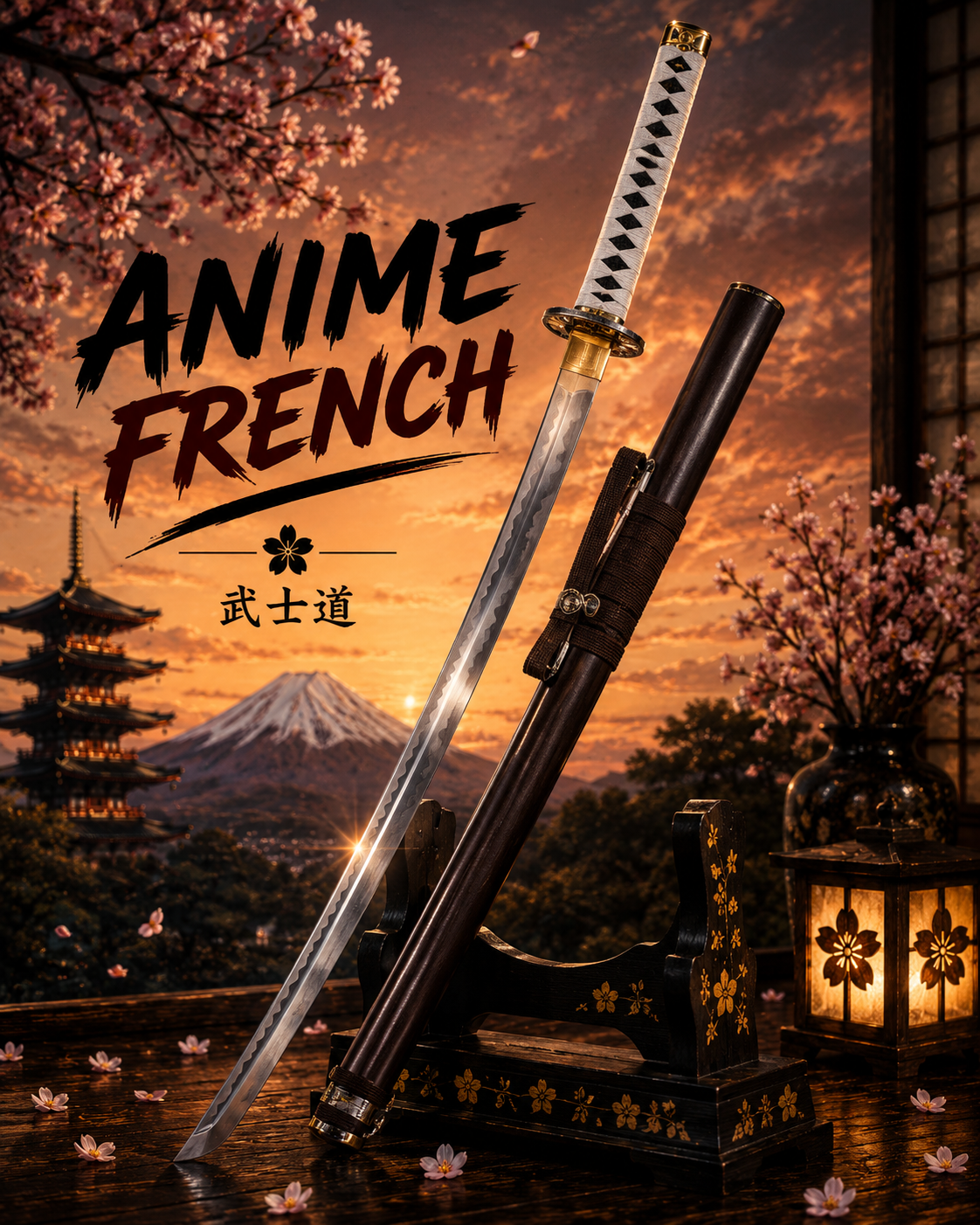 katana décoratif (acier carbone)