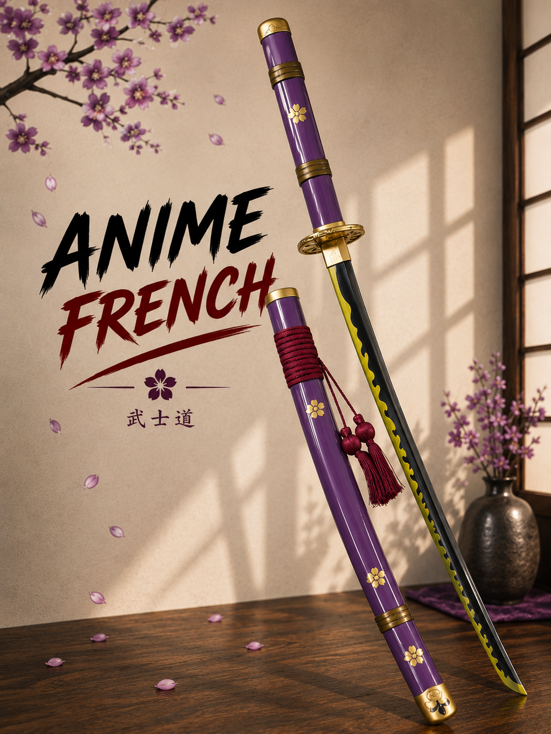 katana décoratif (acier carbone)