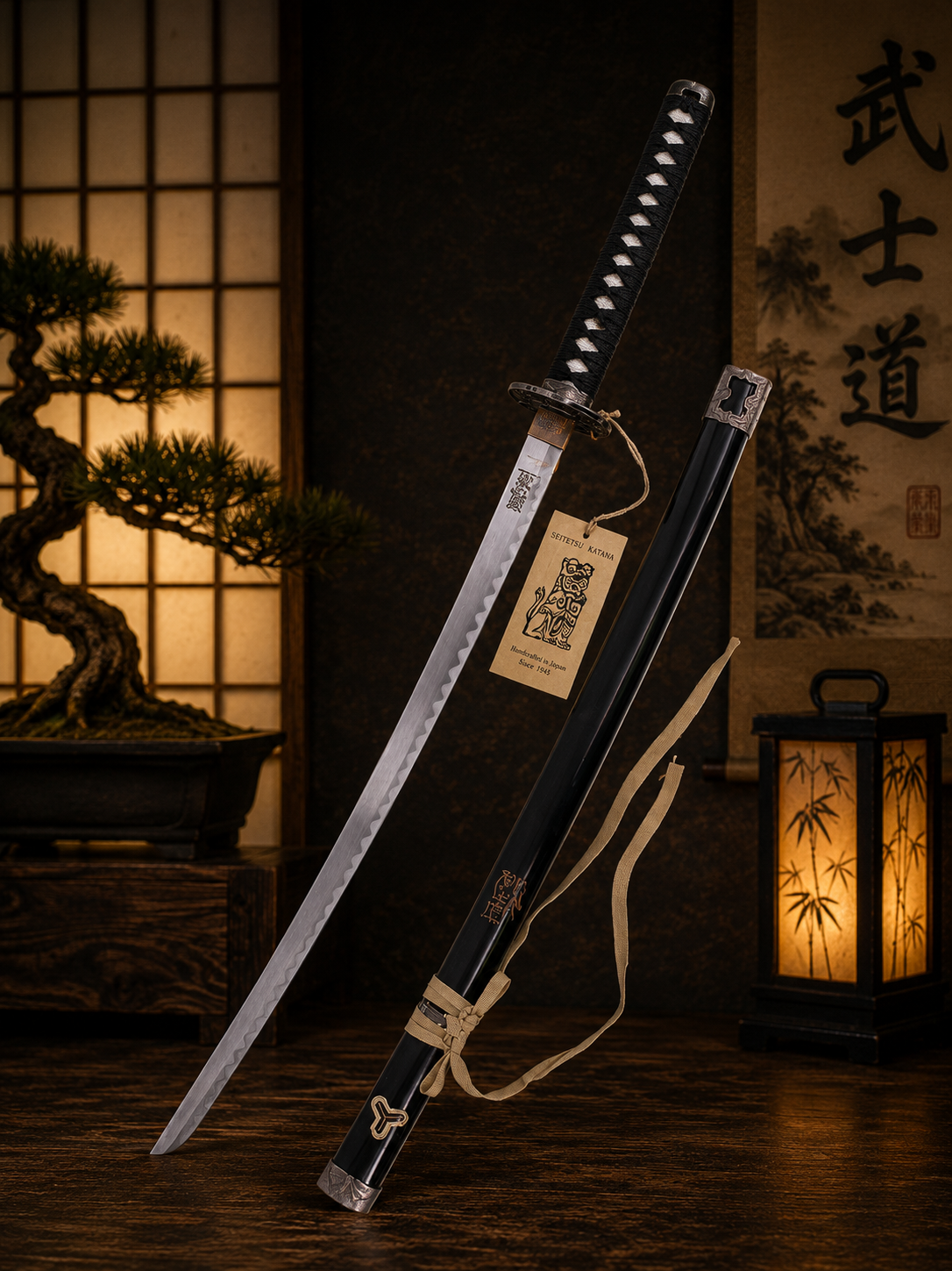 katana décoratif (toles d'acier)