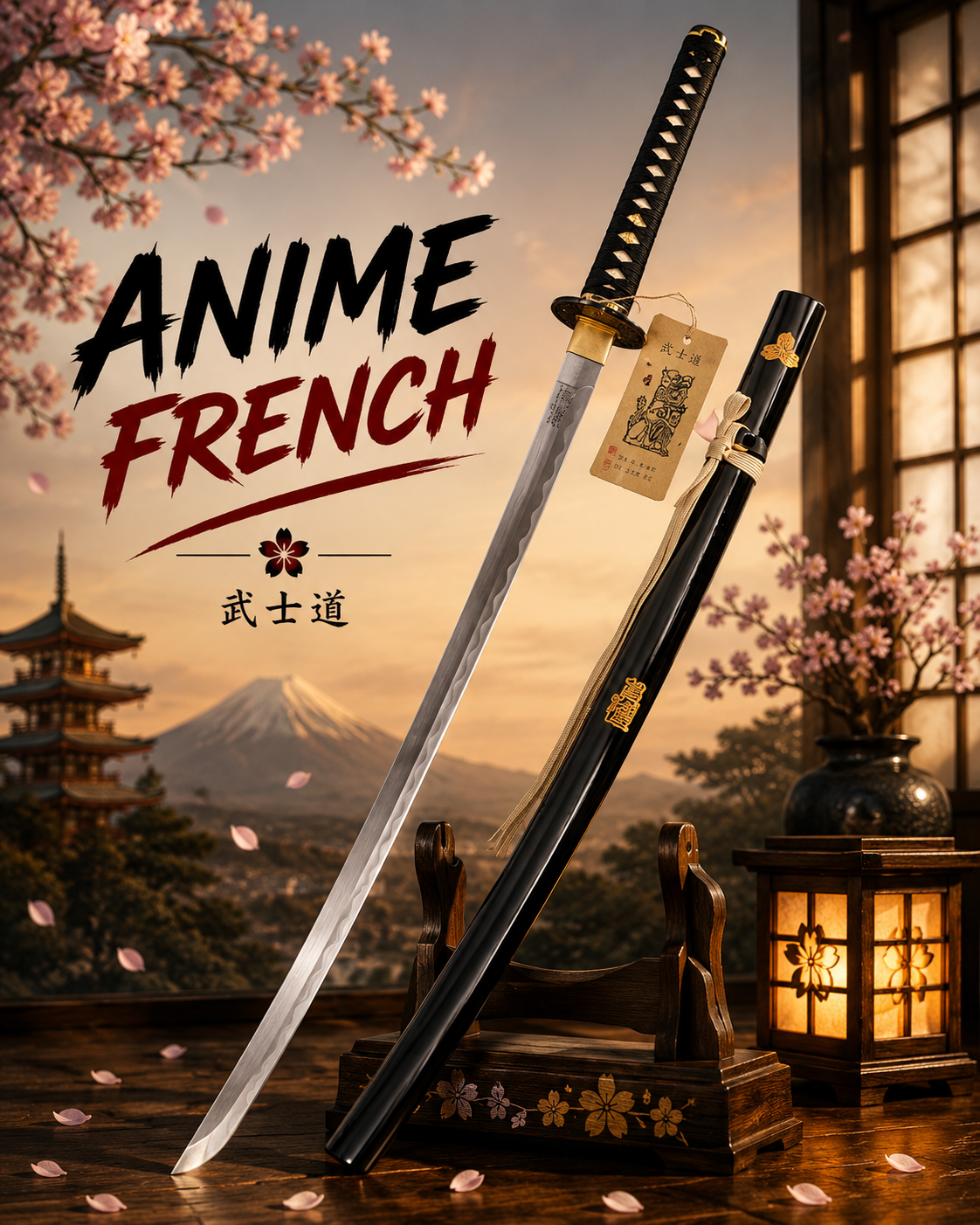 katana décoratif (acier carbone)