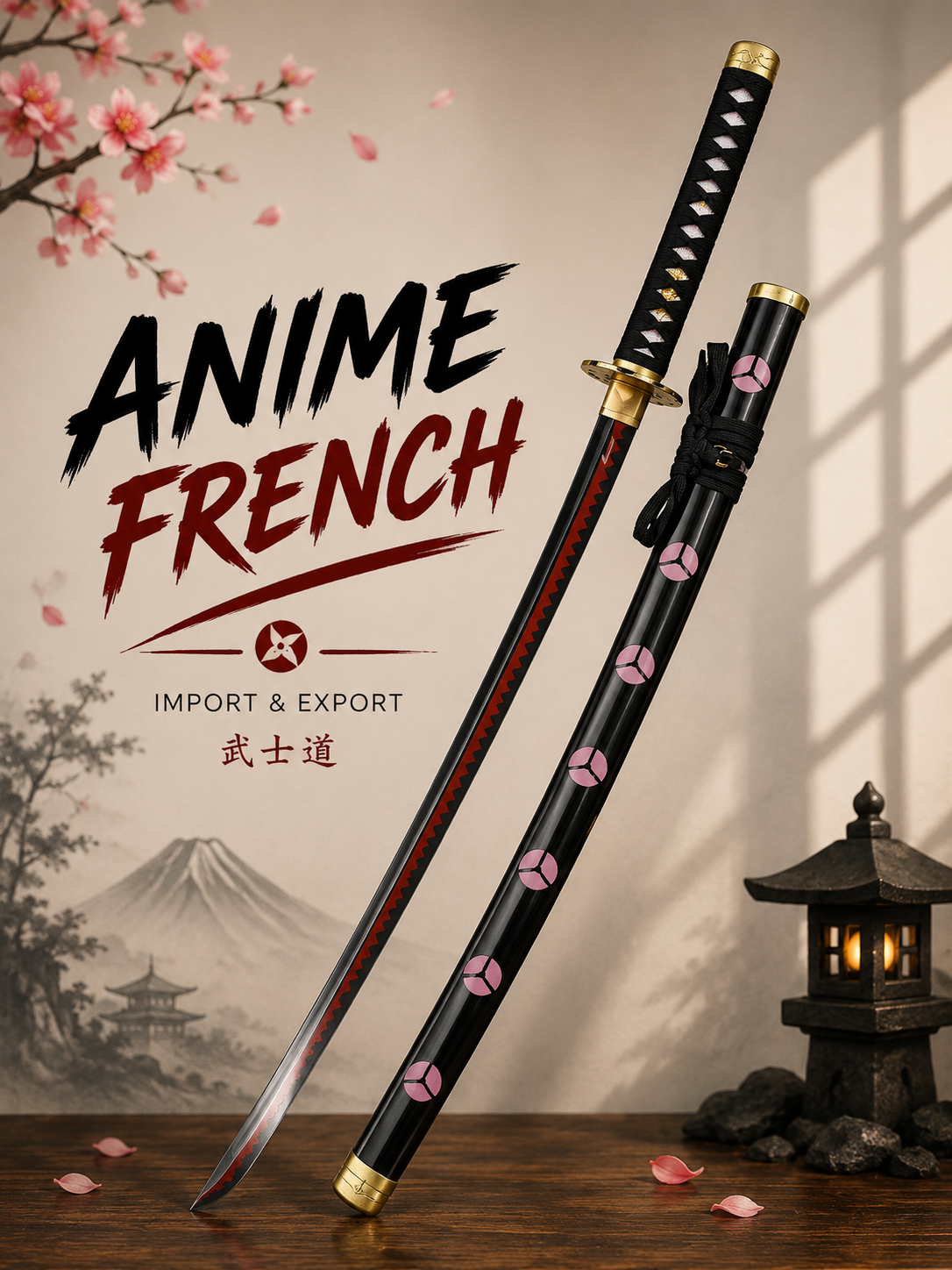 katana décoratif (acier carbone)