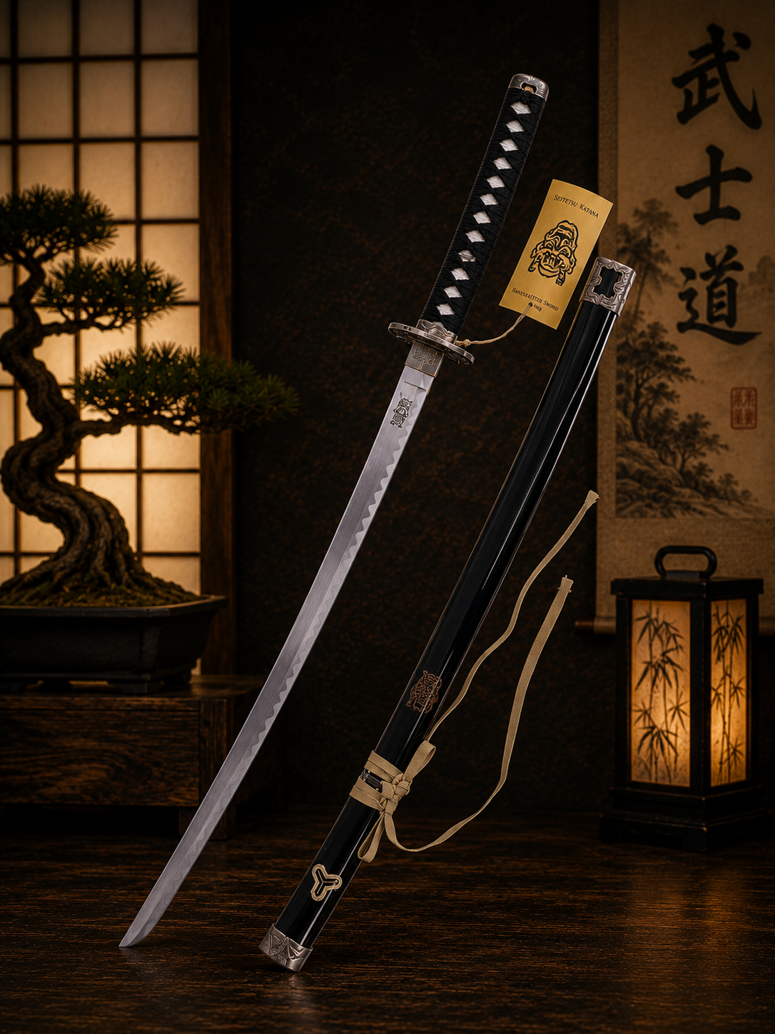 katana décoratif (toles d'acier)