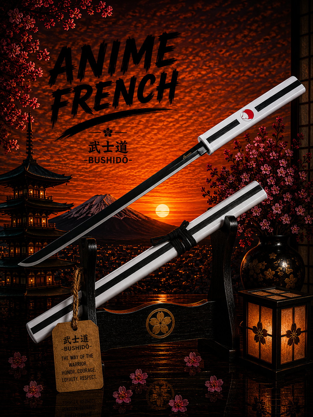 Mini katana décoratif (acier)
