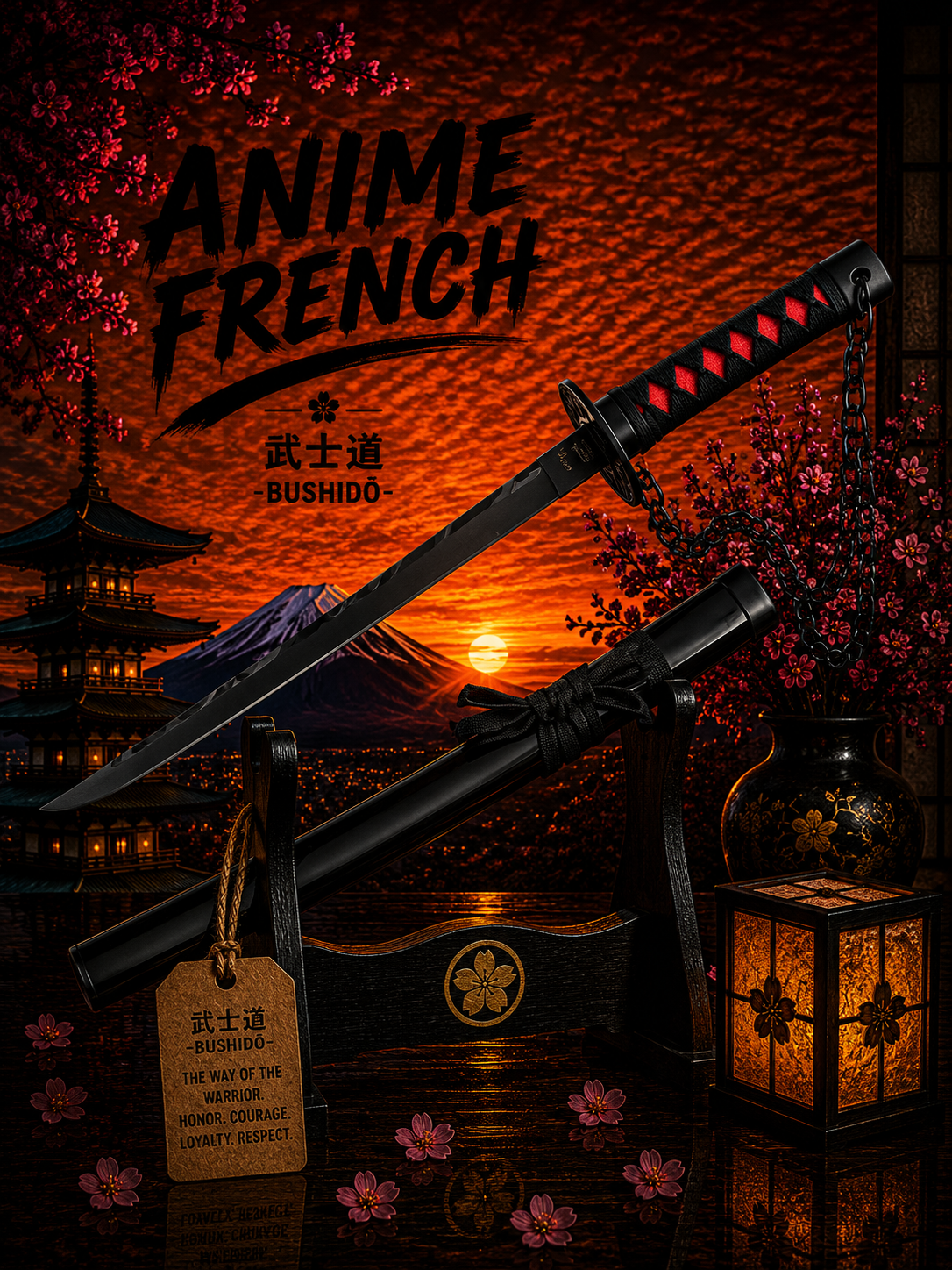 Mini katana décoratif (acier)