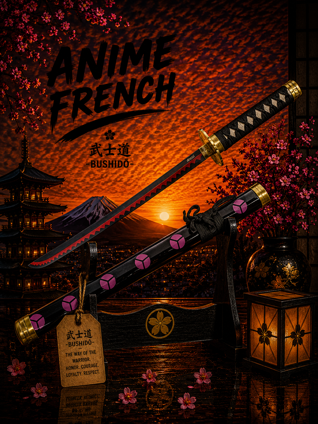 Mini katana décoratif (acier)