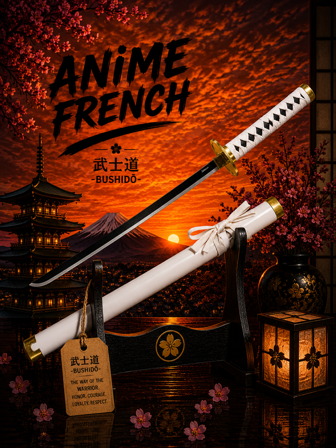 Mini katana décoratif (acier)