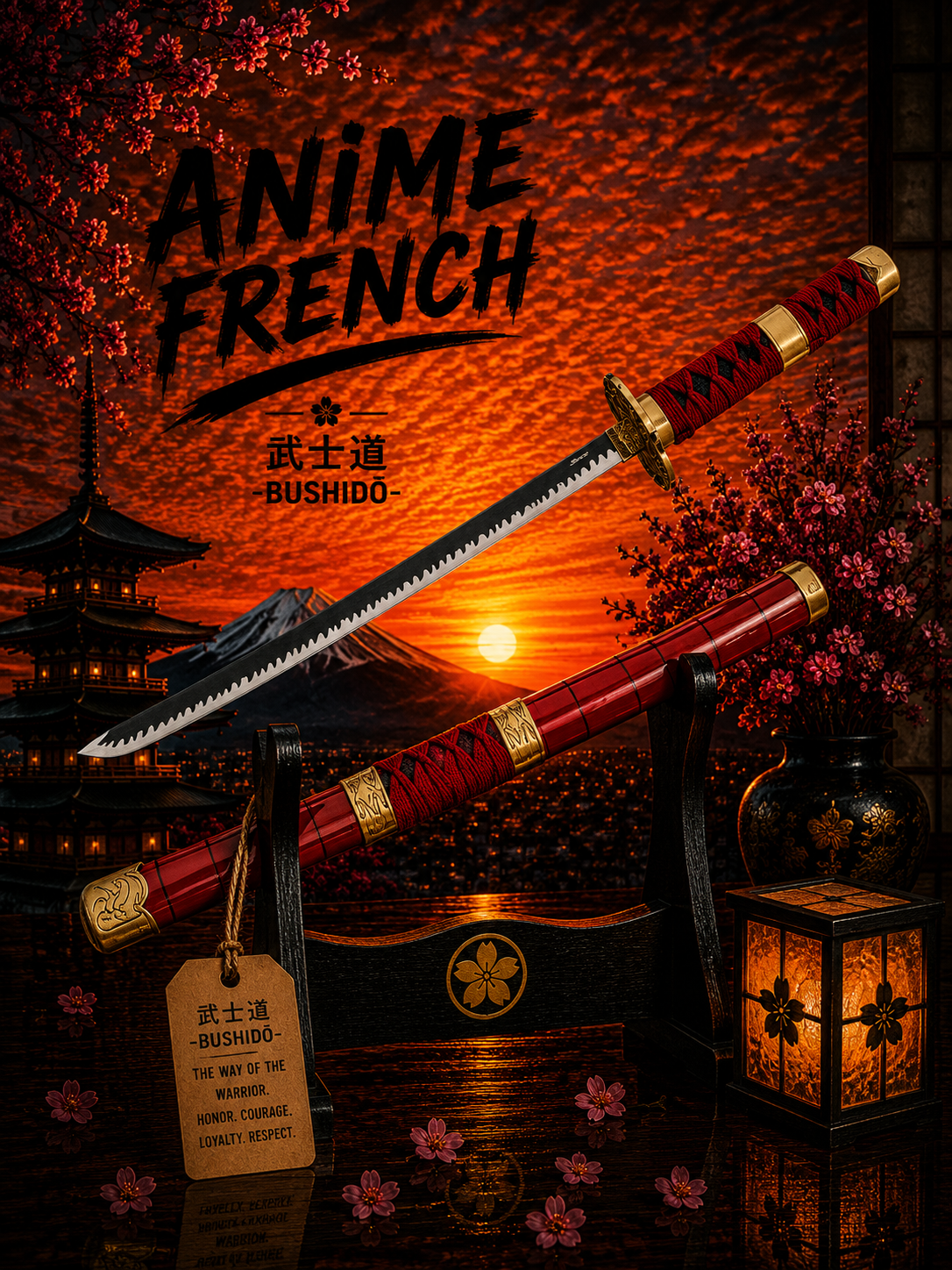 Mini katana décoratif (acier)