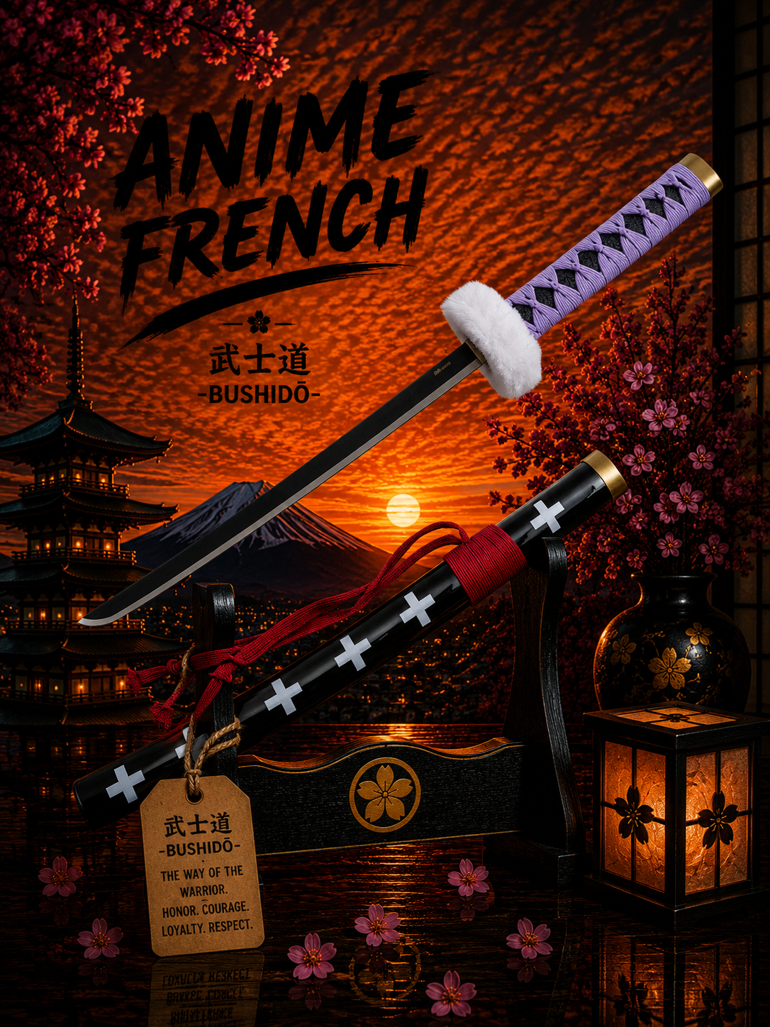 Mini katana décoratif (acier)