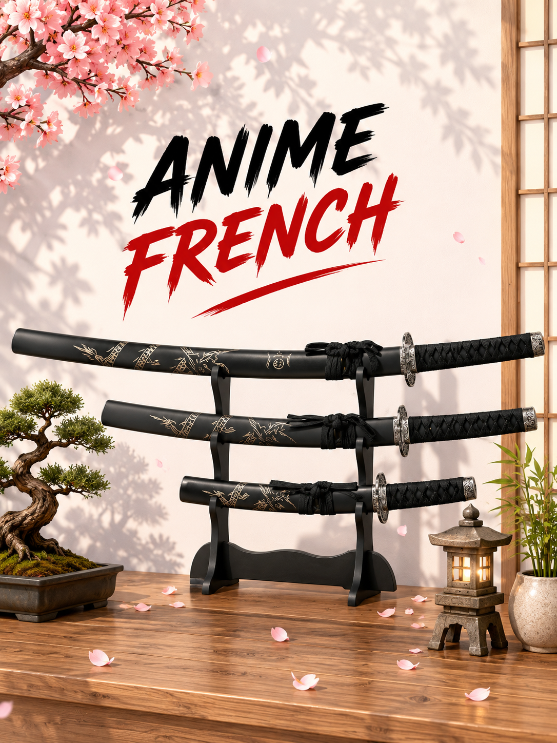 katana décoratif (toles d'acier)