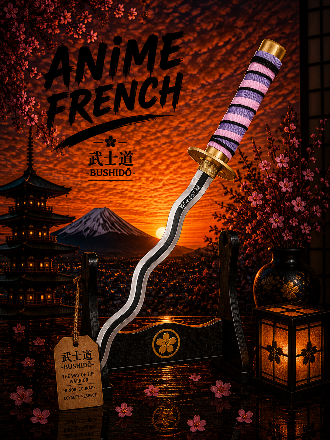 Mini katana décoratif (acier)