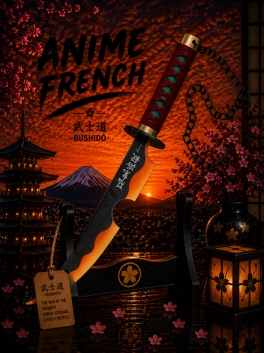 Mini katana décoratif (acier)