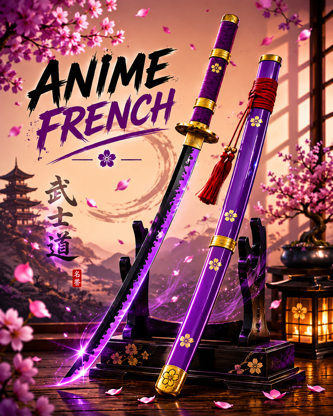 katana décoratif (acier carbone)