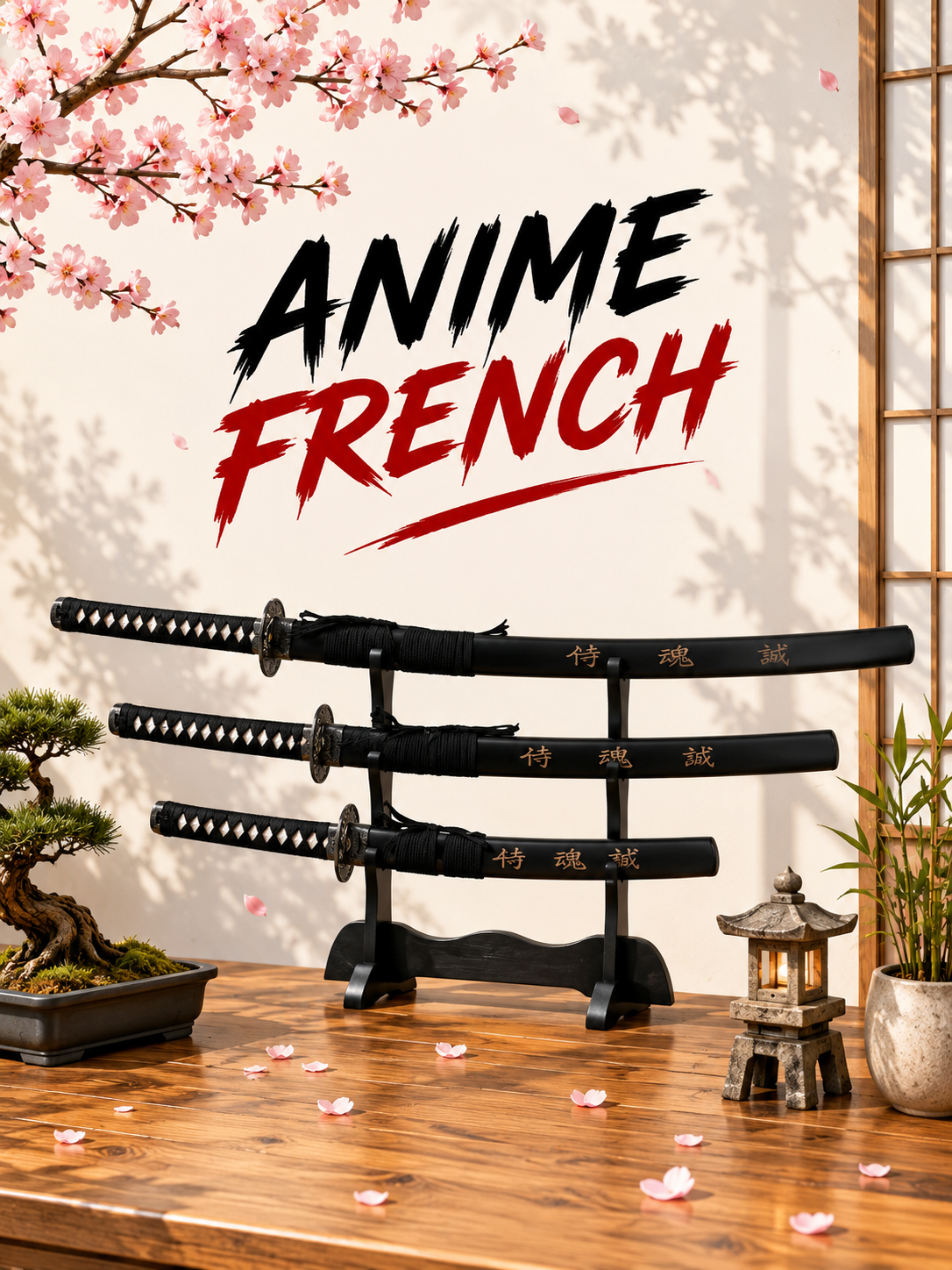 katana décoratif (toles d'acier)