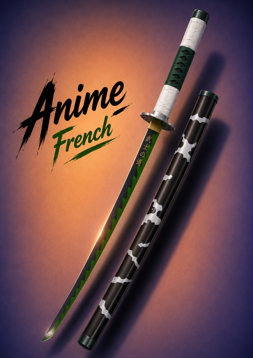 katana décoratif (toles d'acier)