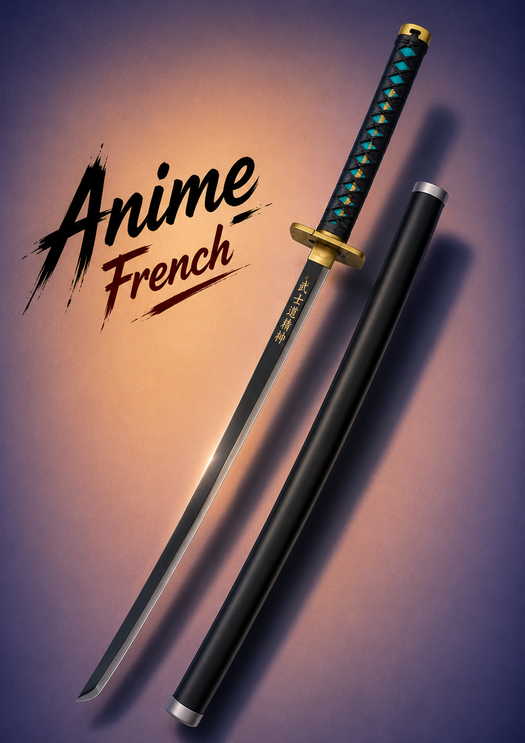 katana décoratif (toles d'acier)