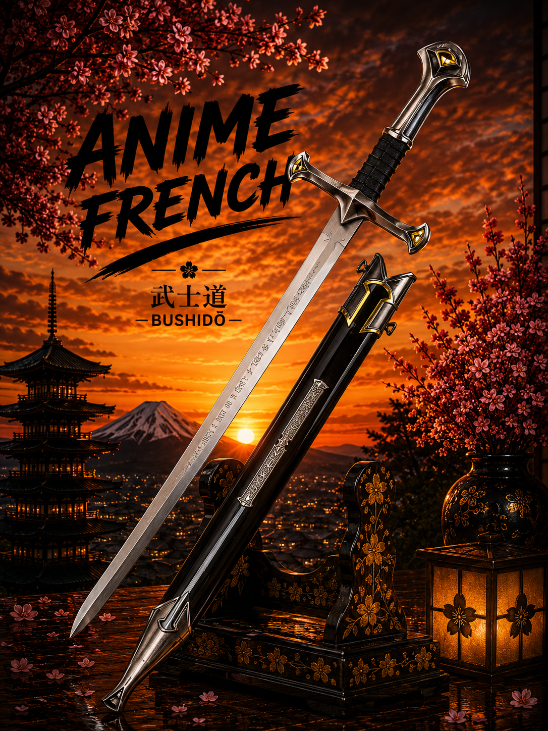 Mini katana décoratif (acier)