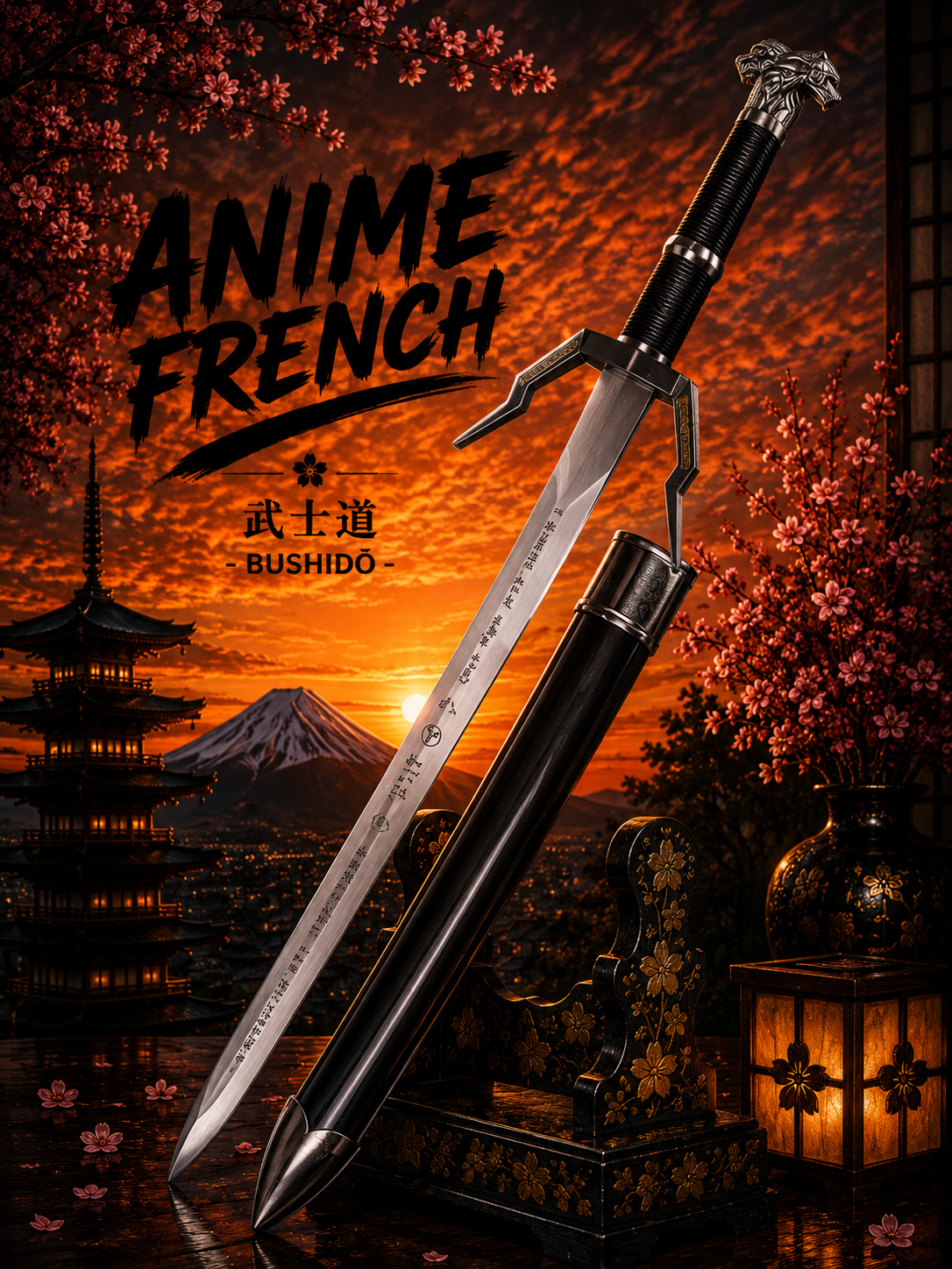 Mini katana décoratif (acier)