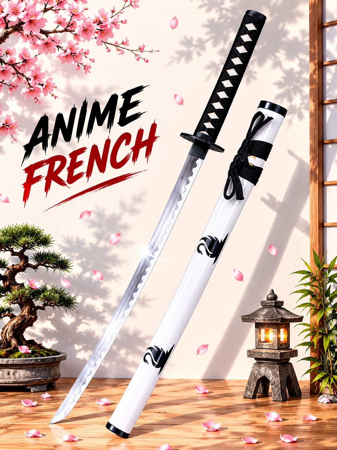 katana décoratif (toles d'acier)