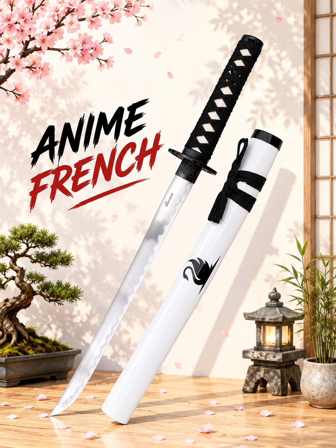 katana décoratif (toles d'acier)
