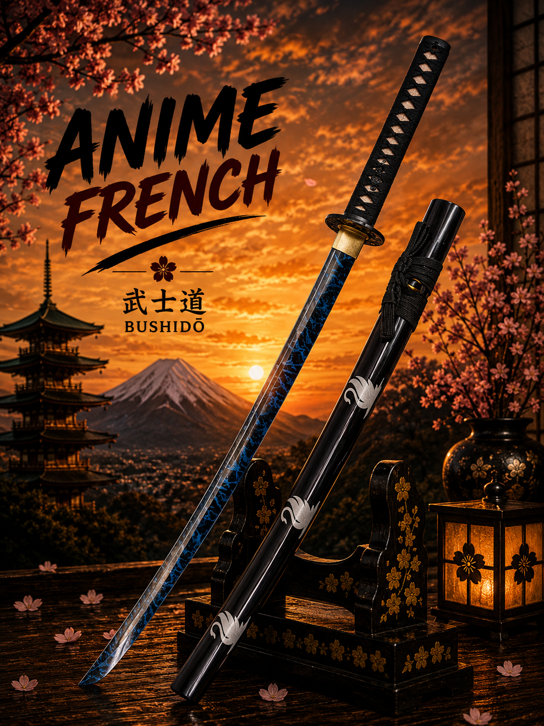 katana décoratif (acier carbone 1045)