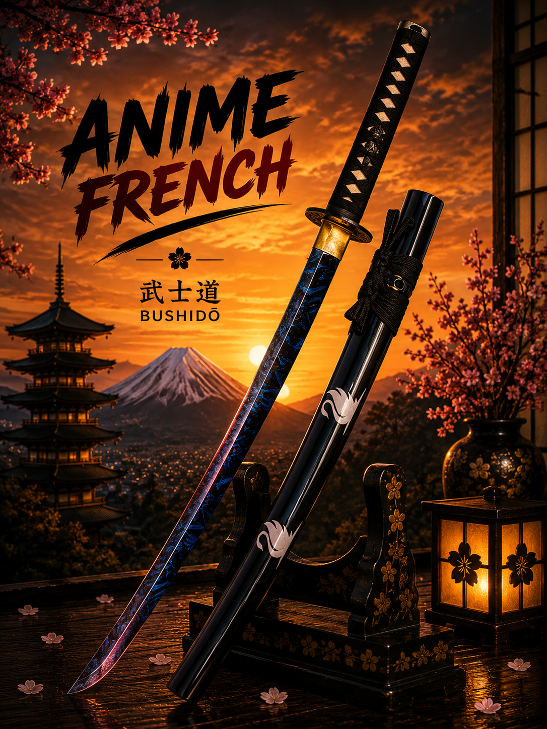 katana décoratif (acier carbone 1045)