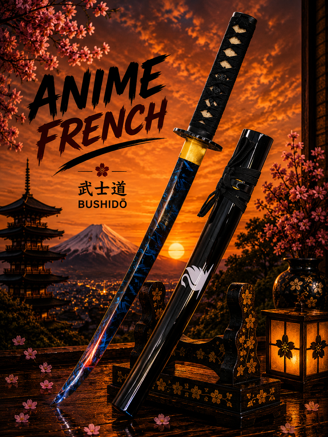 katana décoratif (acier carbone 1045)