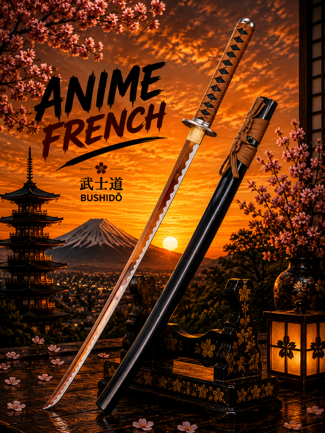 katana décoratif (Acier Carbone 1065)