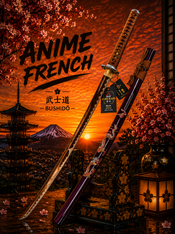 katana décoratif (Acier Damas 800)