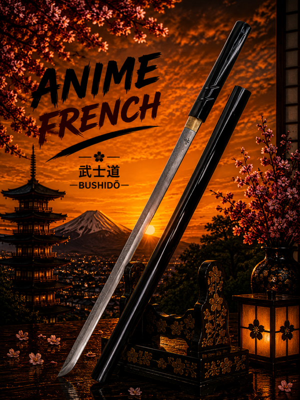 katana décoratif (Acier Damas 800)