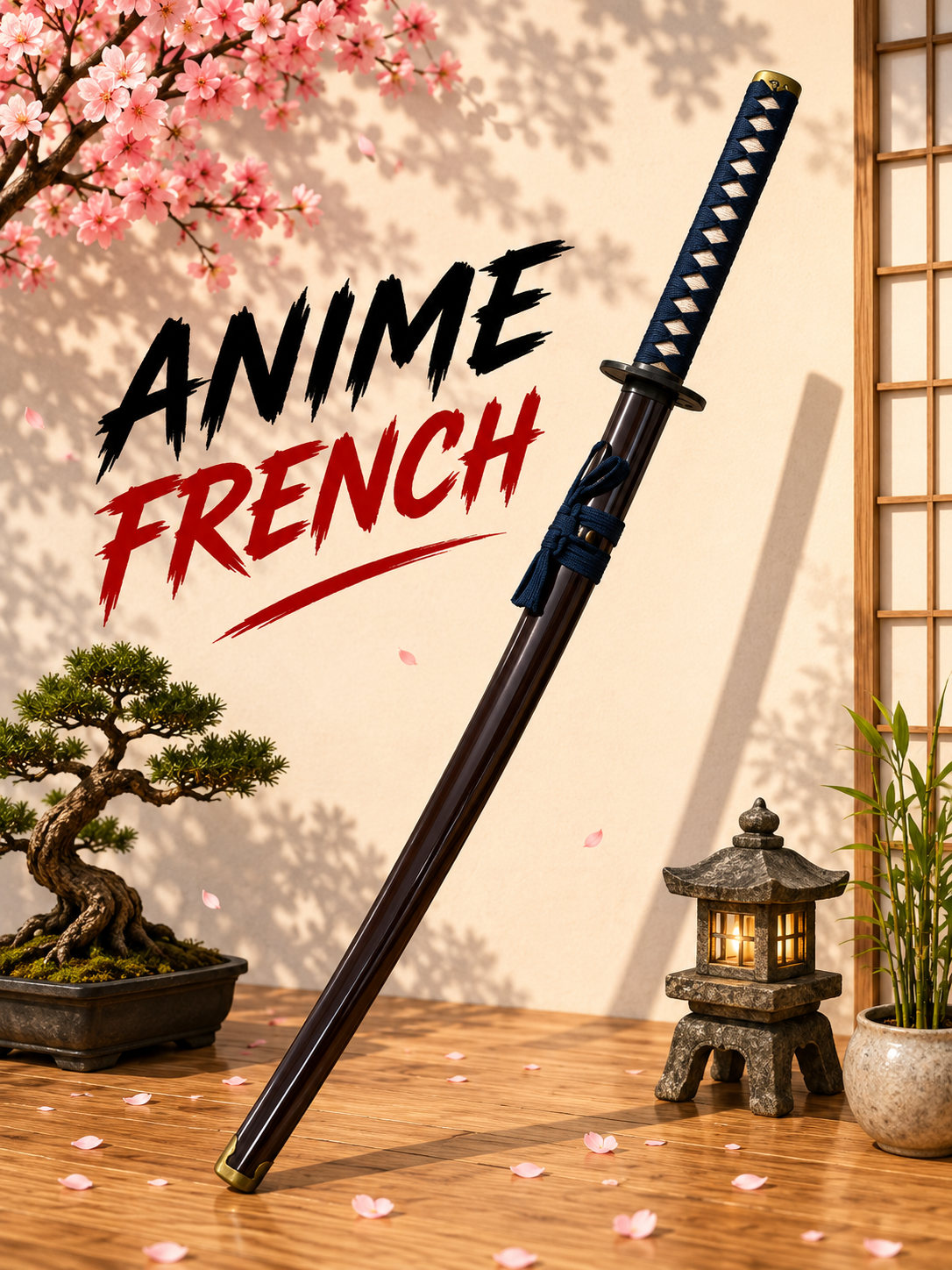 katana décoratif (toles d'acier)