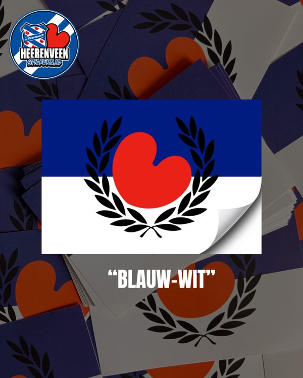 BLAUW-WIT11x7cm | Stickers