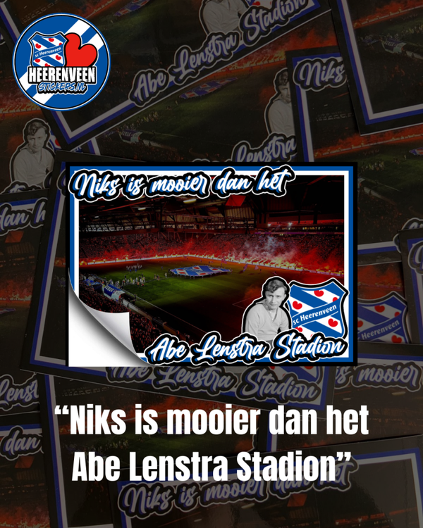 Niks is mooier dan het, Abe Lenstra Stadion! 11x7cm | Stickers