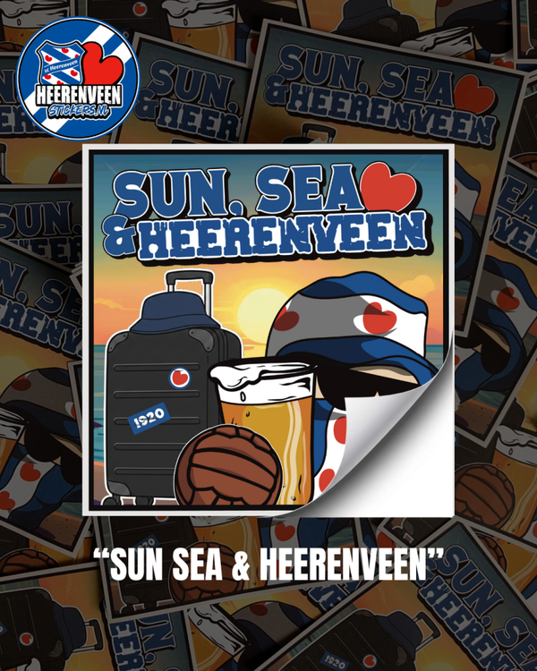 Sun, Sea & Heerenveen 10x10cm | Stickers