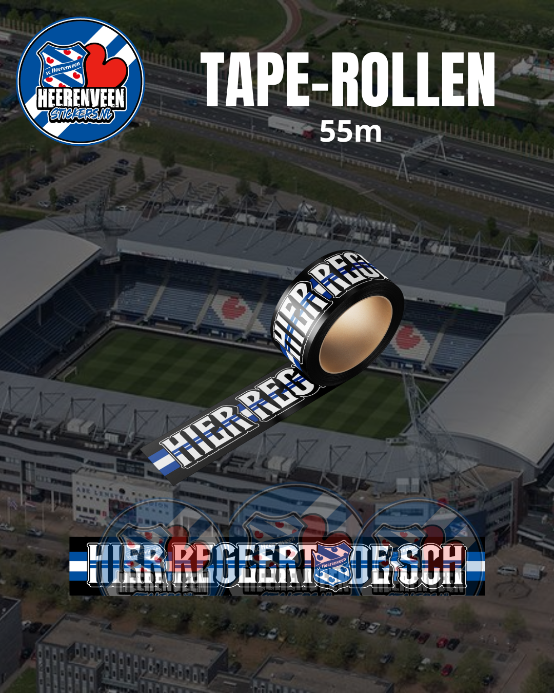 HIER REGEERT DE SCH | Tape-rol | 55m