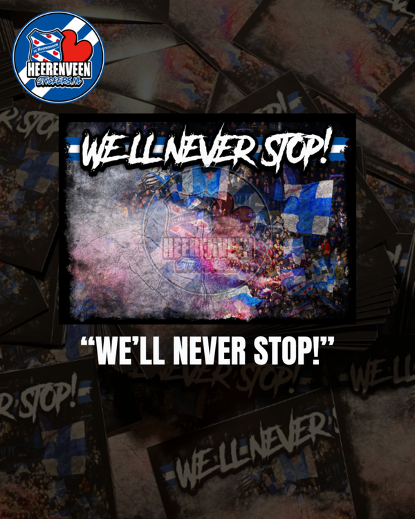 We'll Never Stop! 15x10,5cm | Stickers