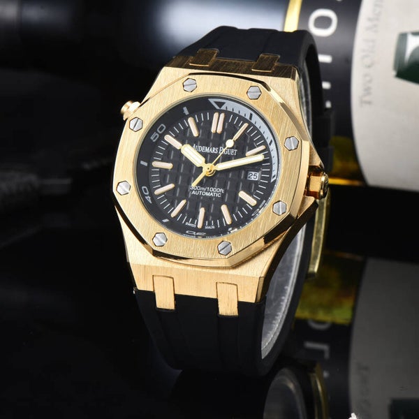 Audemars Piguet Royal Oak Offshore Diver with a yellow gold black rubber strap