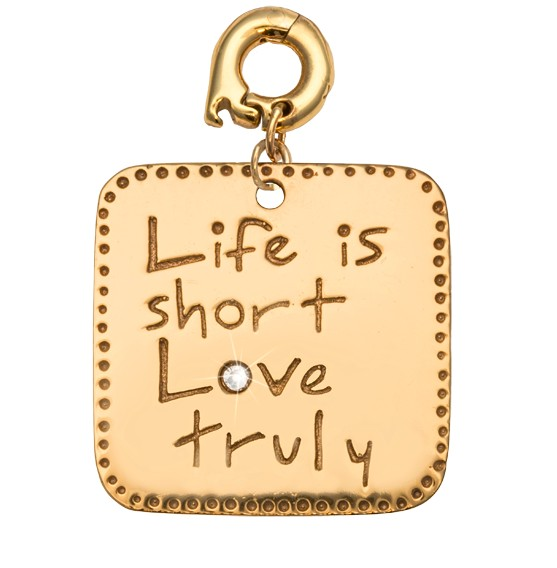 NL -  'Live is Short' Gold Charm