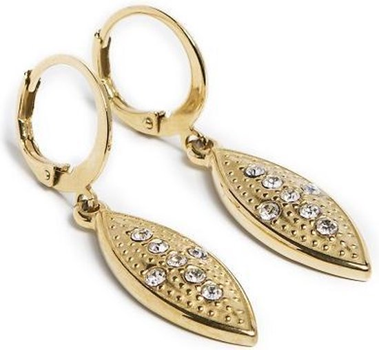 Oval Cross Earrings Gold Out