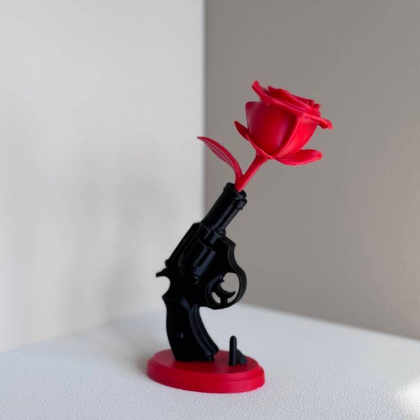 3D • pistool met roos