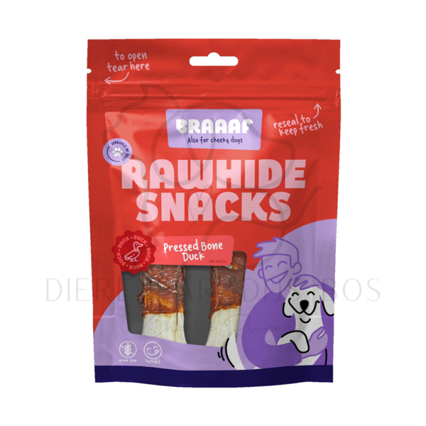Braaaf Rawhide Pressed Bone Eend - 12,5 cm