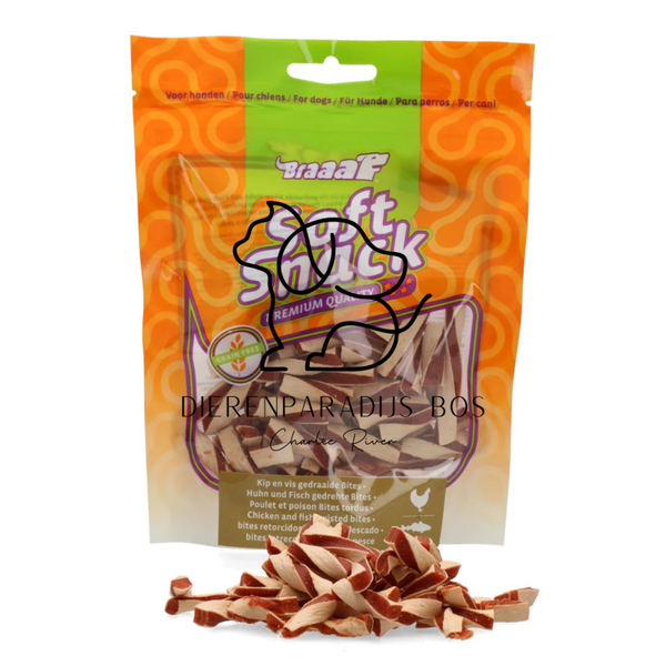 Braaaf Soft Snack Gedraaide Bites - Kip & Vis