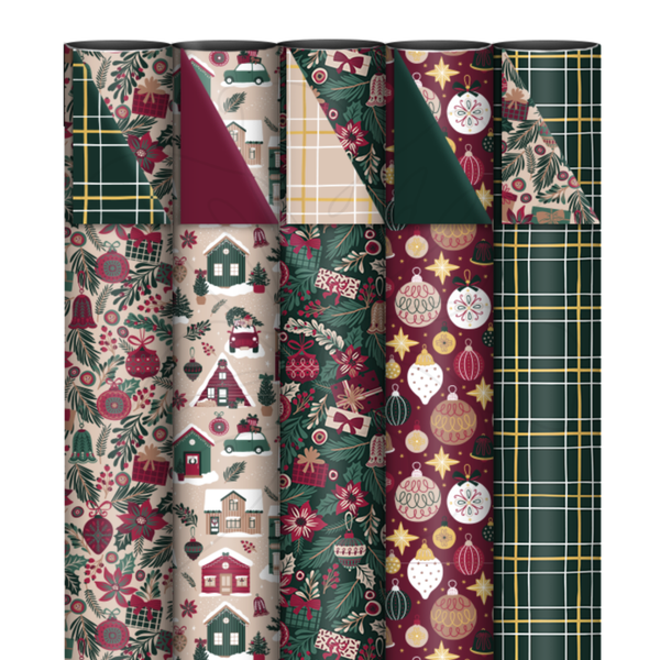 Cadeaupapier • 70cm x 200cm • Klassieke kerst