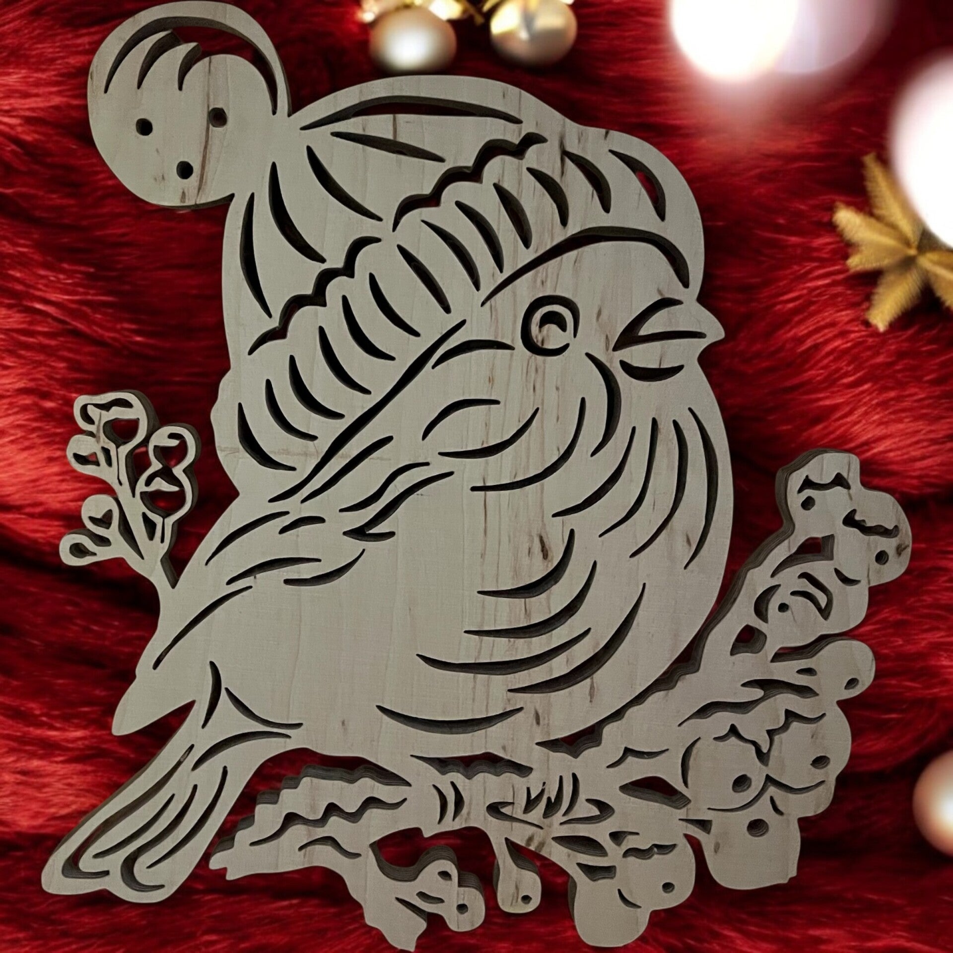 Vogel mit Wintermütze