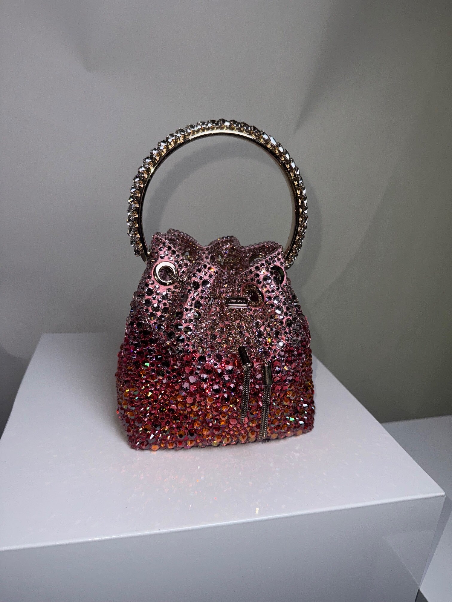 Jimmy Choo Bon Bon Multicolored Crystal Bag with Crystal Handles
